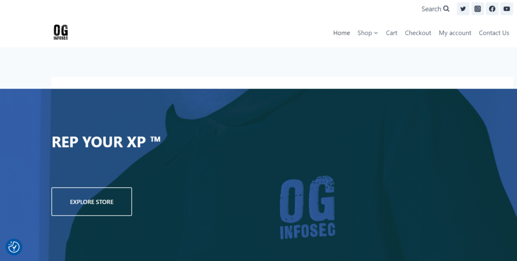 screenshot of oginfosec.com home page